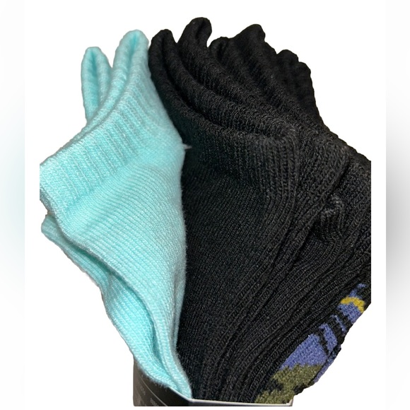 Quicksilver Low Cut Socks 5 Pair Men's 6-12 Black & Multicolor w Mixed Logo Surf - Picture 8 of 12